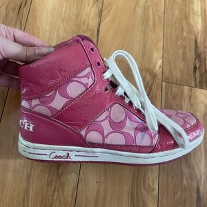Coach pink high-top sneakers